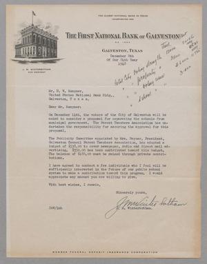 [Letter from J. M. Winterbotham to D. W. Kempner, December 8, 1948]