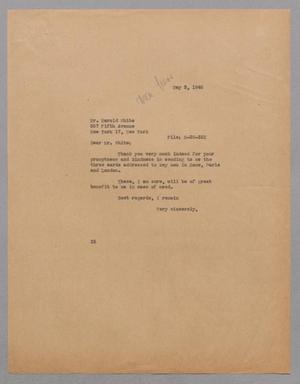 [Letter from Daniel W. Kempner to Harold White, May 3, 1946]