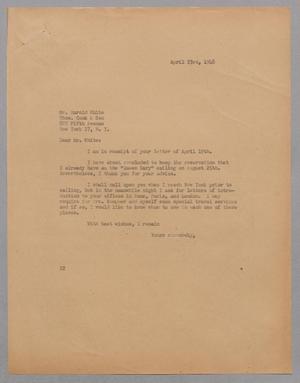 [Letter from Daniel W. Kempner to Harold White, April 23, 1948]