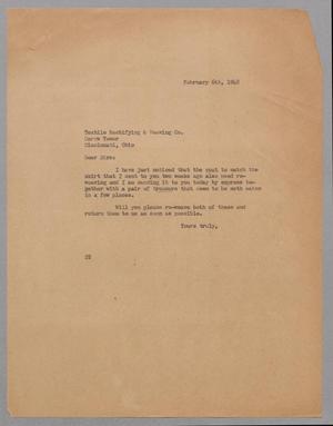 [Letter from Daniel W. Kempner to Textile Rectifying & Weaving Company, February 6, 1948]