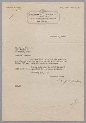 [Letter from Richard C. Dicky to Mr. D. W. Kempner, November 6, 1948]