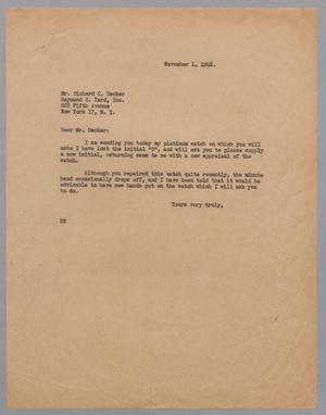 [Letter from Daniel W. Kempner to Richard C. Decker, November 1, 1948]