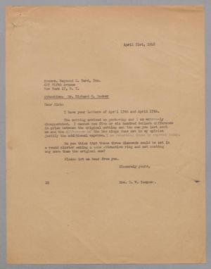[Letter from Jeane B. Kempner to Raymond C. Yard, Incorporated, April 21, 1948]