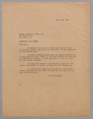 [Letter from Daniel W. Kempner to Raymond C. Yard, Incorporated, April 5, 1948]