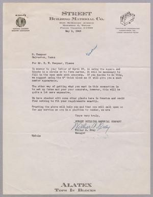 [Letter from Street Building Material Co. to D. W. Kempner, May 2, 1949]