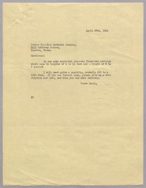[Memorandum from Daniel W. Kempner to Street Building Material Company, April 28, 1949]