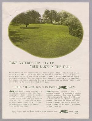 Primary view of object titled '[Take Nature's Tip...Fix Up Your Lawn In The Fall]'.