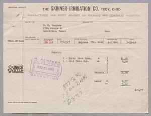 Primary view of object titled '[Invoice for Repair of Sprinklers, July 1979]'.