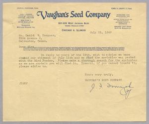 [Letter from Vaughan's Seed Company to D. W. Kempner, July 25, 1949]