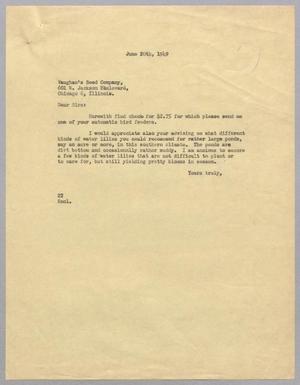 [Letter from Daniel W. Kempner to Vaughan's Seed Company, June 20,1949]