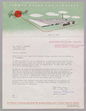 [Letter from Marion P Kames to Daniel W. Kempner, April 8, 1949]