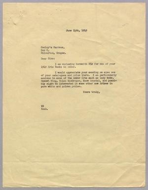 Primary view of object titled '[Letter from Daniel W. Kempner to Cooley's Garden, June 14, 1949]'.