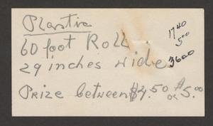 Primary view of object titled '[Annotated Business Card for Everett Nursery]'.