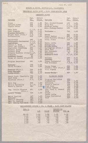 [Wholesale Price List - Fall 1949 - Spring 1950]