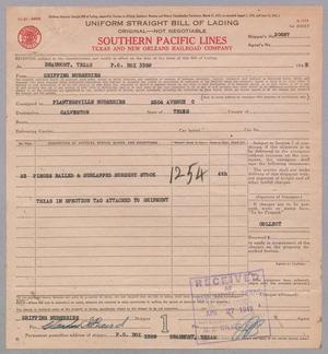 [Invoice for Items Transported by Plantersville Nurseries, April 1949]