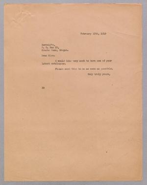 Primary view of object titled '[Memorandum from Daniel W. Kempner, February 12, 1949]'.