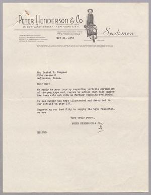 [Letter from Peter Henderson & Co. to Mr. Daniel W. Kempner, May 26, 1949]