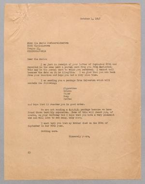 [Letter from D. W. Kempner to Ela Marie Oesterreicherrova, October 1, 1947]