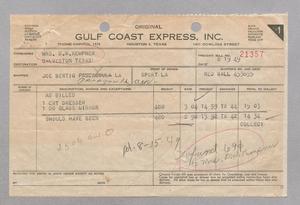 [Invoice for Items Sent to Mrs. D. W. Kempner, August 1949]