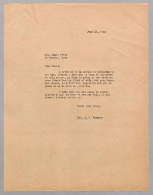 [Letter from Jeane B. Kempner to Mamie Green, June 19, 1946]
