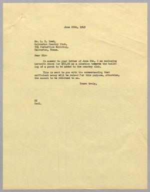 [Letter from Daniel W. Kempner to L. E. Dowd, June 20, 1949]