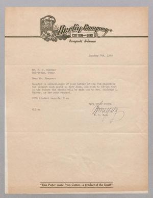 [Letter from W. L. Gatz to Daniel W. Kempner, January 8, 1949]