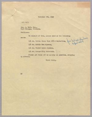 [Letter from Daniel W. Kempner to George J. Ball, November 9, 1949]