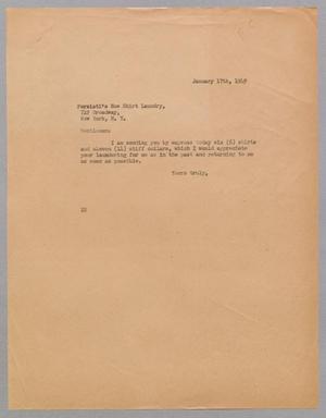 [Letter from Daniel W. Kempner to Forziati's New Shirt Laundry, January 17, 1949]