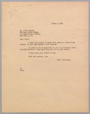 [Letter from Daniel W. Kempner to Erich Freund, April 1, 1949]