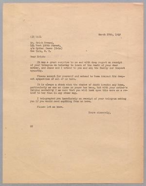 [Letter from Daniel W. Kempner to Erich Freund, March 28, 1949]