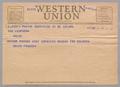 Letter: [Telegram from Erich Freund to Daniel Webster Kempner, March 26, 1949]