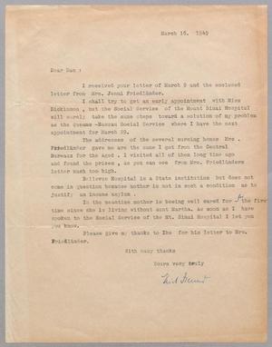 [Letter from Erich Freund to D. W. Kempner, March 16, 1949]