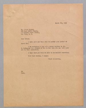 [Letter from Daniel W. Kempner to Erich Freund, March 9, 1949]