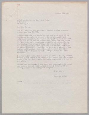 [Copy of Letter from David H. Nathan to Miss Sprung, October 21, 1949]