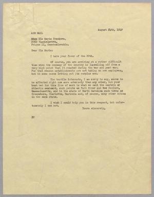 [Letter from Daniel W. Kempner to Ela Marie Frankova, August 24, 1949]