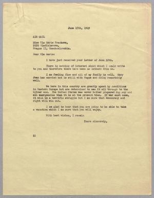 [Letter from Daniel W. Kempner to Ela Marie Frankova, June 15, 1949]