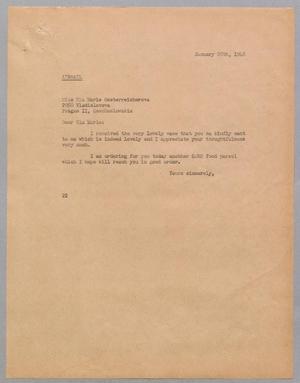 [Letter from Daniel W. Kempner to Ela M. Oesterreicherova, January 28, 1948]