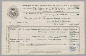 [Invoice for Balance Due to Robert Gerst & Co., January 1949]