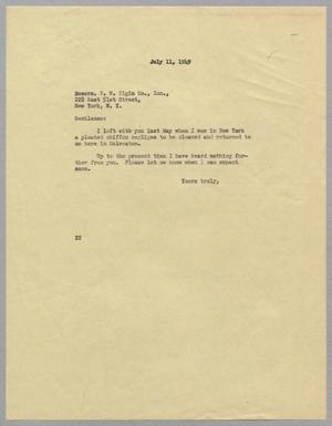 [Memorandum from Daniel W. Kempner to , July 11, 1949]