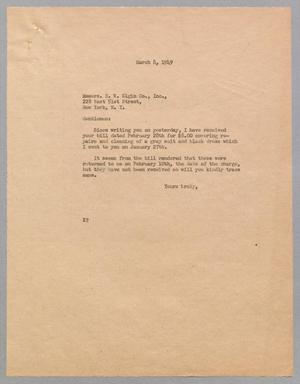 [Letter from Jeane B. Kempner to E. W. Elgin Company, March 8, 1949]