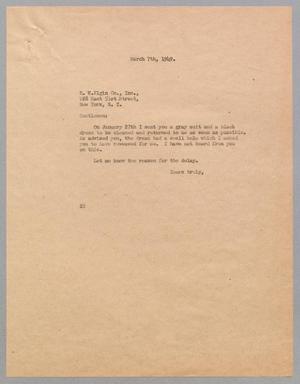 [Letter from Daniel W. Kempner to E. W. Elgin Company, March 7, 1949]