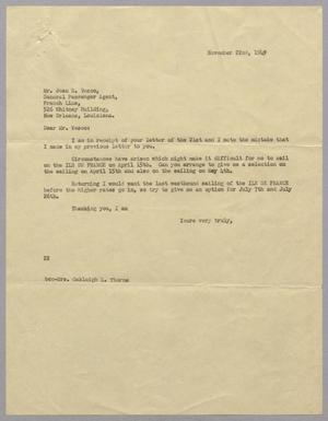 [Letter from Daniel W. Kempner to Jean E. Vesco, November 22, 1949]