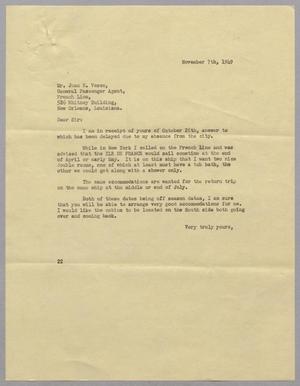 [Letter from Daniel W. Kempner to Jean E. Vesco, November 7, 1949]