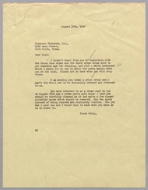 [Letter from Jeane B. Kempner to Fishburn Cleaners Incorporated, August 30, 1949]