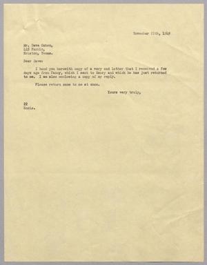 [Letter from Daniel W. Kempner to Dave Cohen, November 28, 1948]