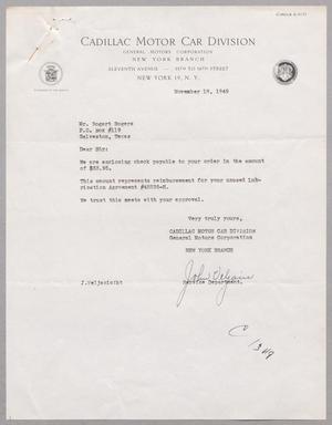 [Letter from Service Department to Bogart Rogers November 18, 1949]