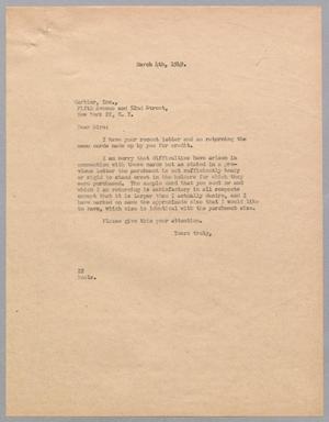 [Letter from Daniel W. Kempner to Cartier Inc., March 4, 1949]
