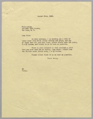 [Letter from Daniel W. Kempner to Willoughbys, August 22, 1949]