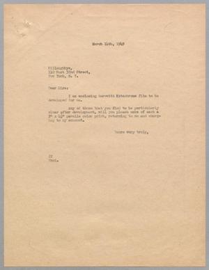 [Letter from Daniel W. Kempner to Willoughbys, March 14, 1949]