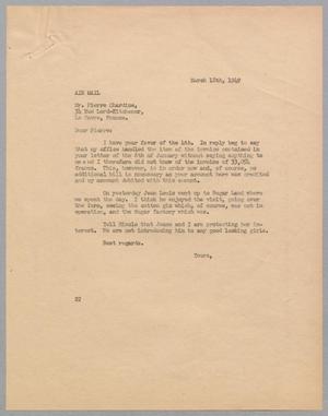 [Letter from Daniel W. Kempner to Pierre Chardine, March 16, 1949]